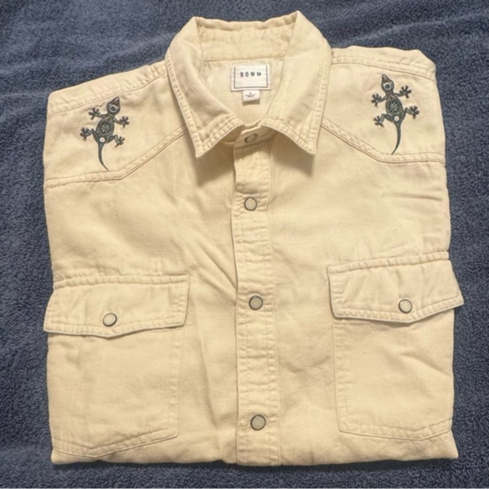 ROWM Western Style Men’s Short‎ Sleeve Shirt - Size L Vintage